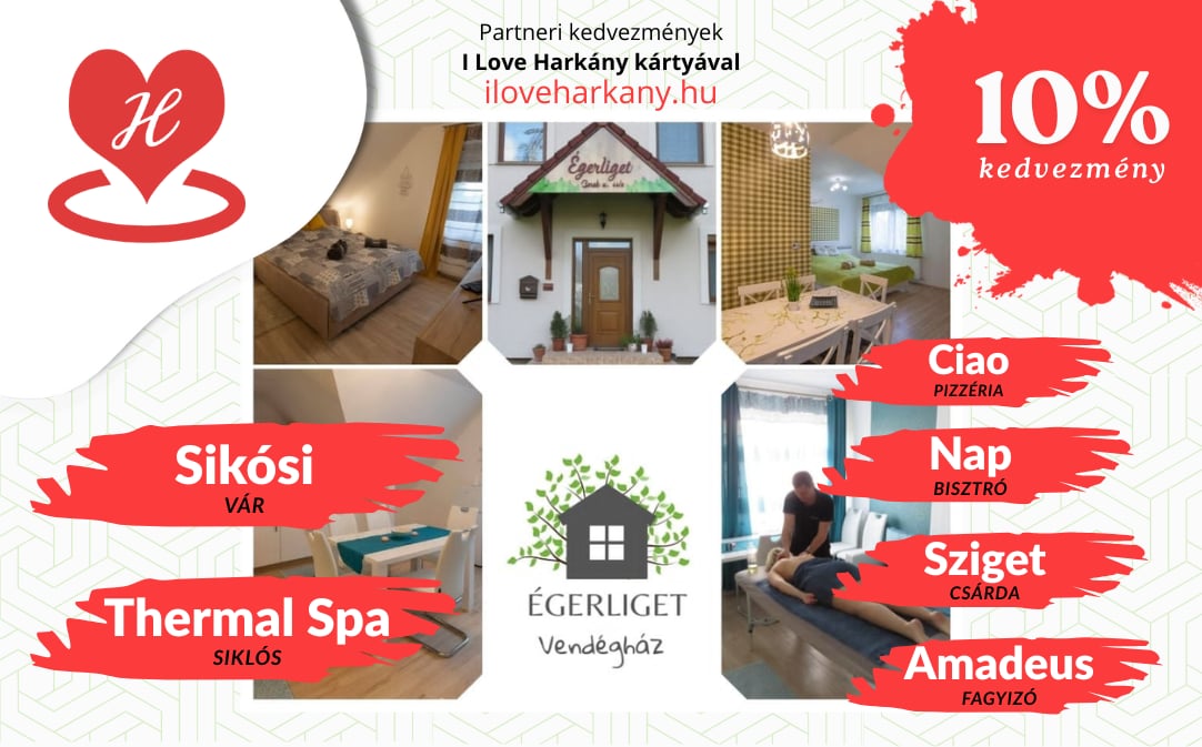 Egyedi I LOVE Harkány Clubkártya példa – Égerliget Vendégház